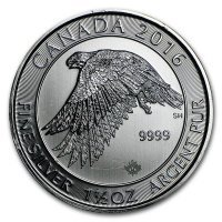 Srebrna moneta Snow Falcon 1,5 oz 2016 (rysa)