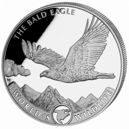 Srebrna moneta The Bald Eagle  , Kongo 1 oz  2021