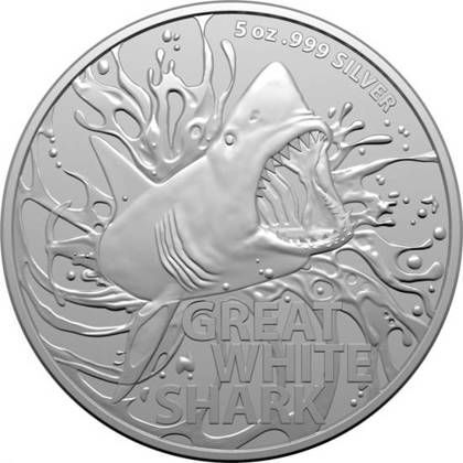 Srebrna moneta  The Great White Shark   5 oz 2022