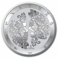 Srebrna moneta  Tokelau  Zodiac  -  BLIŻNIĘTA  1 oz 2021