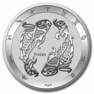 Srebrna moneta  Tokelau  Zodiac  -  RYBY  1 oz 2022