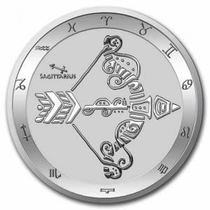 Srebrna moneta  Tokelau  Zodiac  -  STRZELEC   1 oz 2021 (patyna)