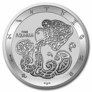 Srebrna moneta  Tokelau  Zodiac  -  WODNIK  1 oz 2021