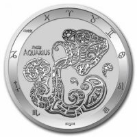 Srebrna moneta  Tokelau  Zodiac  -  WODNIK  1 oz 2022