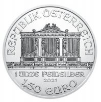 Srebrna moneta  Wiedeńscy Filharmonicy  1 oz   2021 (milk spot)