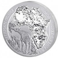 Srebrna moneta Zwierzęta Afryki / Okapi , Rwanda  1 oz    2021