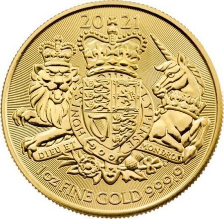 Złota moneta 100 Funtów Royal Arms  1 Oz. -2021  r.