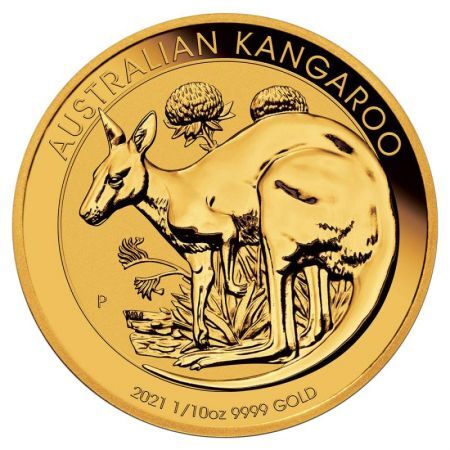 Złota moneta  Australijski Kangur 1/10 Oz. 2021