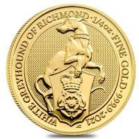 Złota moneta Bestie Królowej (10 ) Biały Chart z Richmond, 1/4 oz , 2021