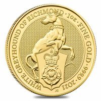 Złota moneta Bestie Królowej (10 ) Biały Chart z Richmond, 1 oz , 2021