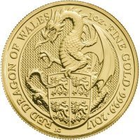 Złota moneta Bestie Królowej (3) : Czerwony Smok / Queen's Beasts Red Dragon  , 1  oz , 2017