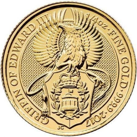Złota moneta Gryf  / Queen's Beasts Griffin of Edward III   , 1/4  oz , 2017 r