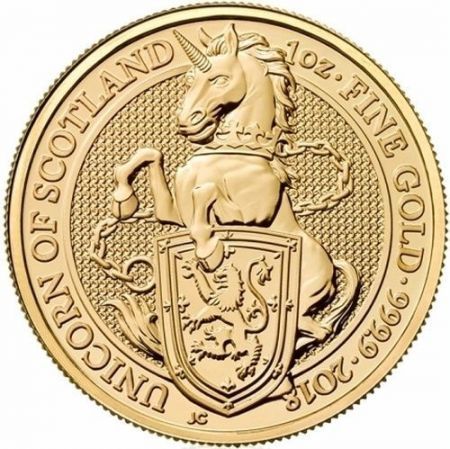 Złota moneta Jednorożec / Queen's Beasts Unicorn of Scotland  , 1 oz , 2018 r