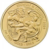 Złota moneta Myths & Legends: Beowulf & Grendel 1 oz 2024