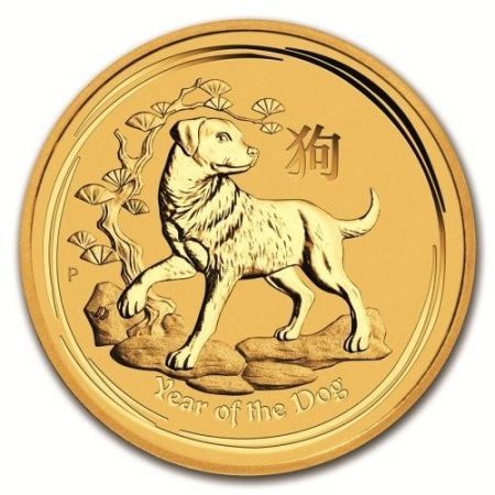 Złota moneta Rok Psa   / Lunar  II Dog 1 Oz. 2018
