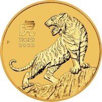 Złota moneta Rok Tygrysa / Lunar III Tiger  1/10 Oz 2022