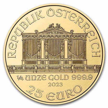 Złota moneta Wiedeńscy Filharmonicy 1/4 oz 2022 / 2023