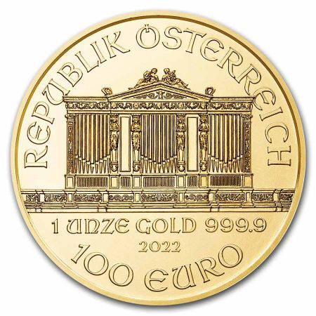 Złota moneta Wiedeńscy Filharmonicy 1 Oz  2022