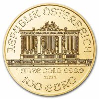 Złota moneta Wiedeńscy Filharmonicy 1 Oz  2022
